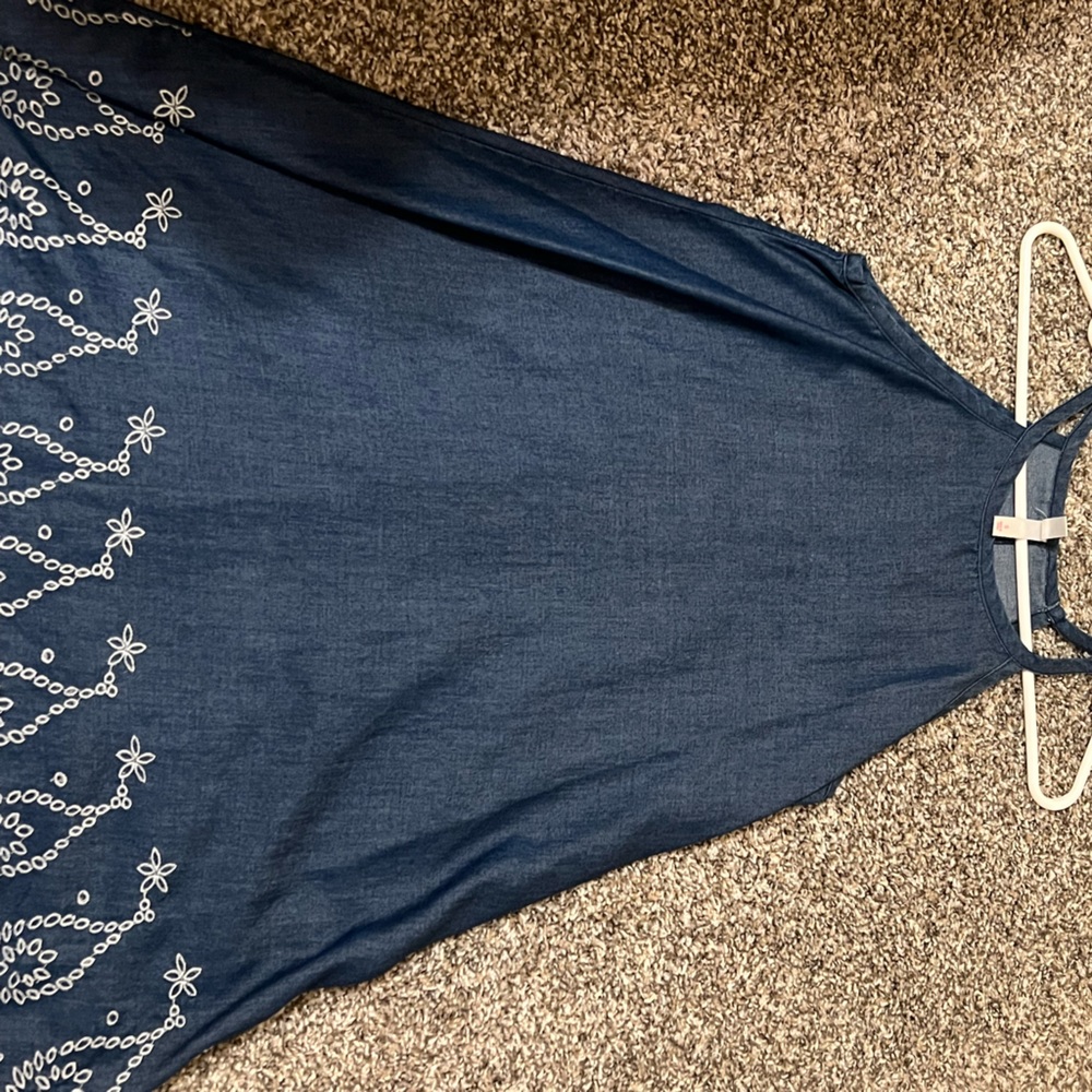 Lace denim dress